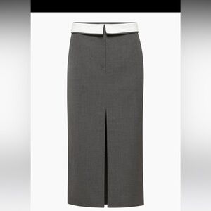 Aritzia Babaton Situation Skirt Foldover Heather Grey size 8